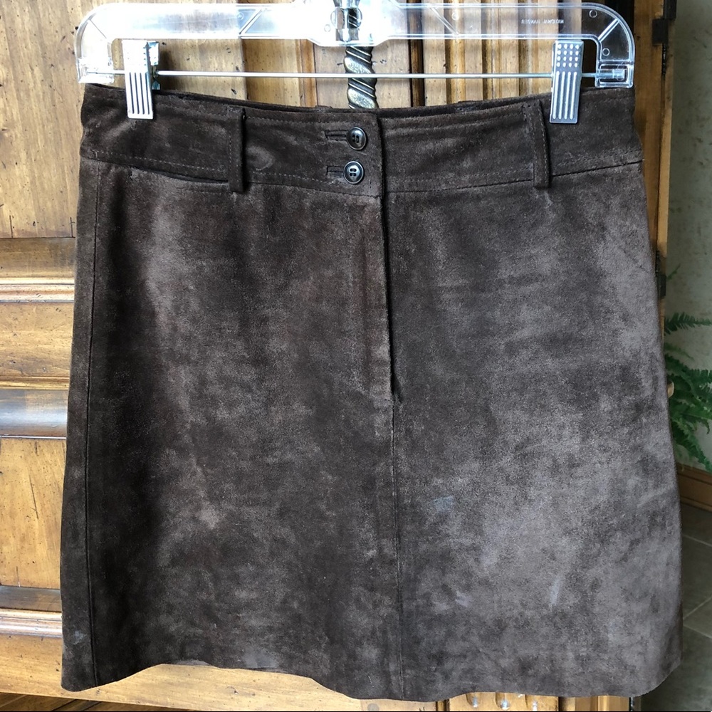Ann Taylor suede leather mini skirt vintage